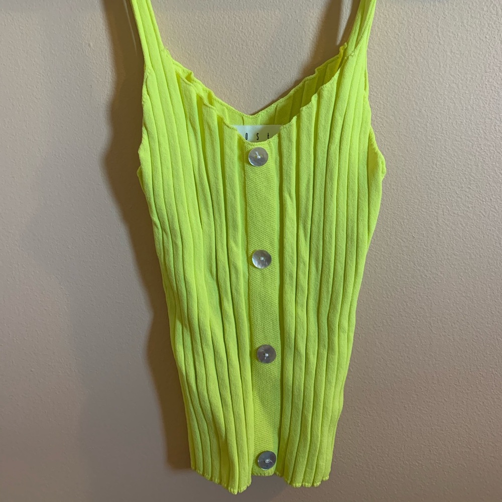 Neon Lime Ribbed tank